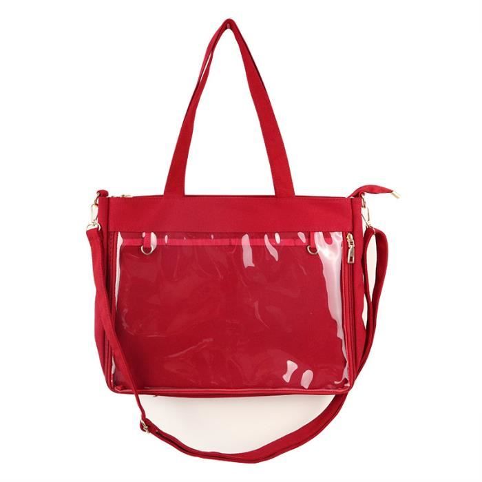Sac transparent rouge cheap