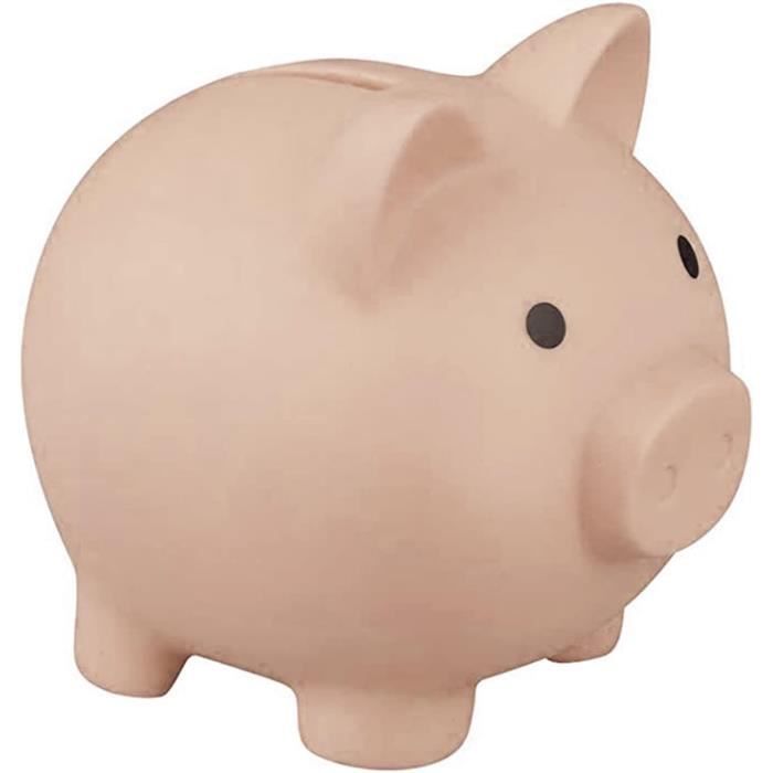 Tirelire Cochon Plastique Or - 11.5x13cm - Avec Bouchon Vis - Décoration Épargne Enfant/Adulte - Cadeau