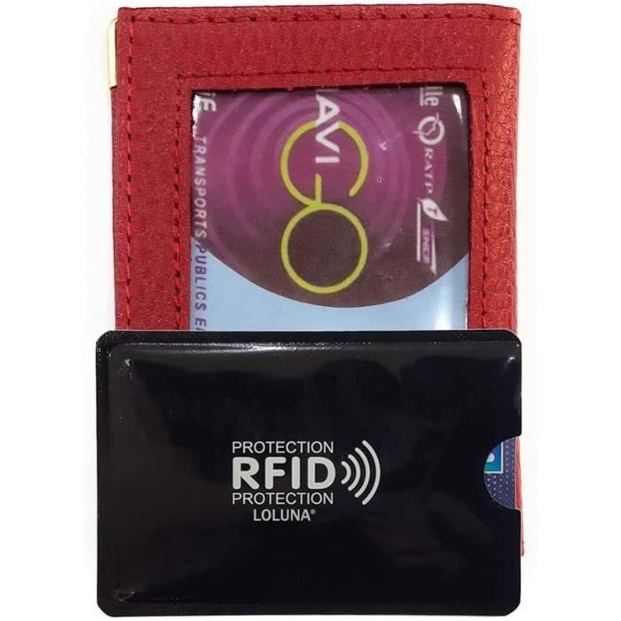 Porte-Carte Navigo Simple 1 À 2 Carte Transparent + Étui Carte Rfid,  Compact En Cuir Existe En Plusieurs Couleur Pour Homme [x318]