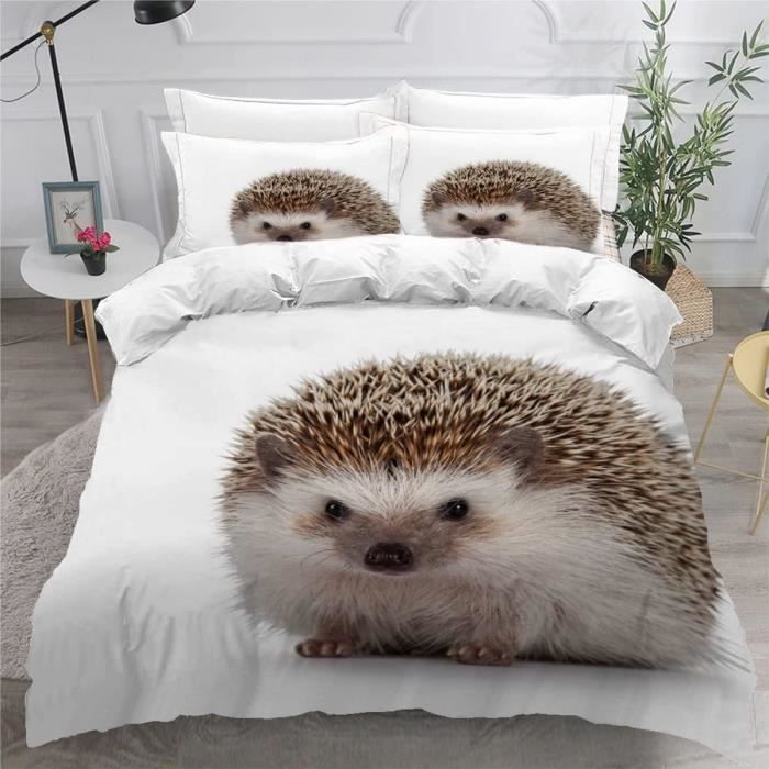 3D Herisson Parure De Lit 2 Personnes Animaux De Dessin Anime Housse De Couette 200X200 Enfant Ado Fille Garcon Literie En M u18544 Cdiscount Maison