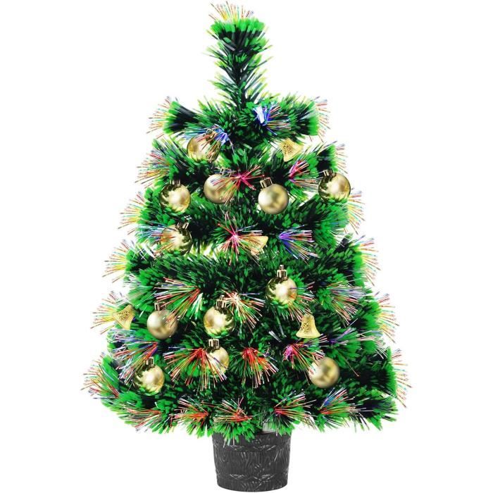 Sapin De Noël Artificiel De 55 Cm Mini Sapin De Noël En Fibre Optique Décoré De PaquetsCadeaux