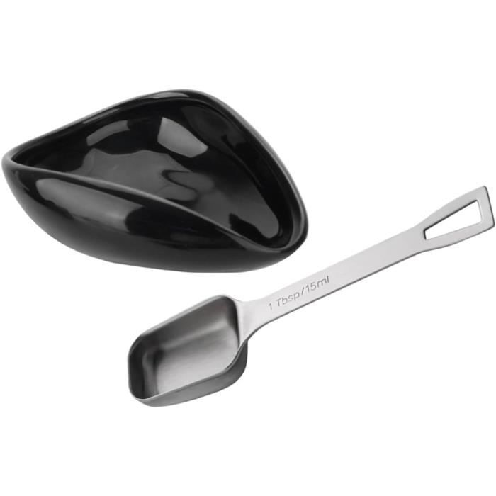 Plateau Doseur Céramique Watchget - Récipient à Grains De Café Et Thé, Vert Foncé 10.5x7.1cm