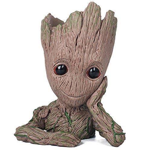 14cm Pot De Fleurs Bébé Groot Porte Crayons Figurine Gardiens De La Galaxie Bois