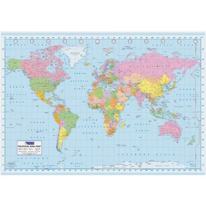 Carte du Monde  - Political Map - 100x140cm -