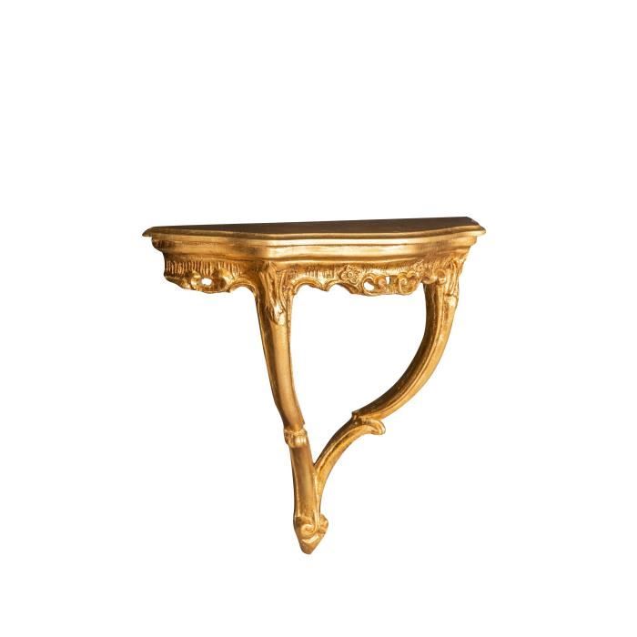 table console en bois avec finition feuille d'or antique made in italy - l7597-o