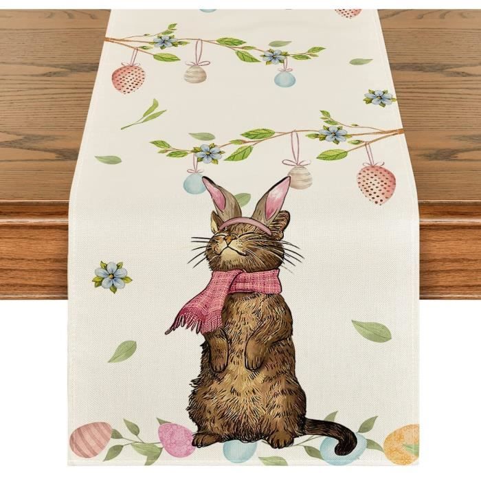 Chemin De Table Lavable, Bordé, En Polypropylène, Imperméable Avec Protection Contre Les Taches