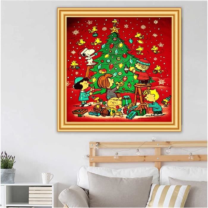 Kit Peinture Diamant 5D Noël - Décorations Bureau Double Face DIY - Art Diamant Pour Adultes/enfants - Ornement Bleu (tout Inclus)