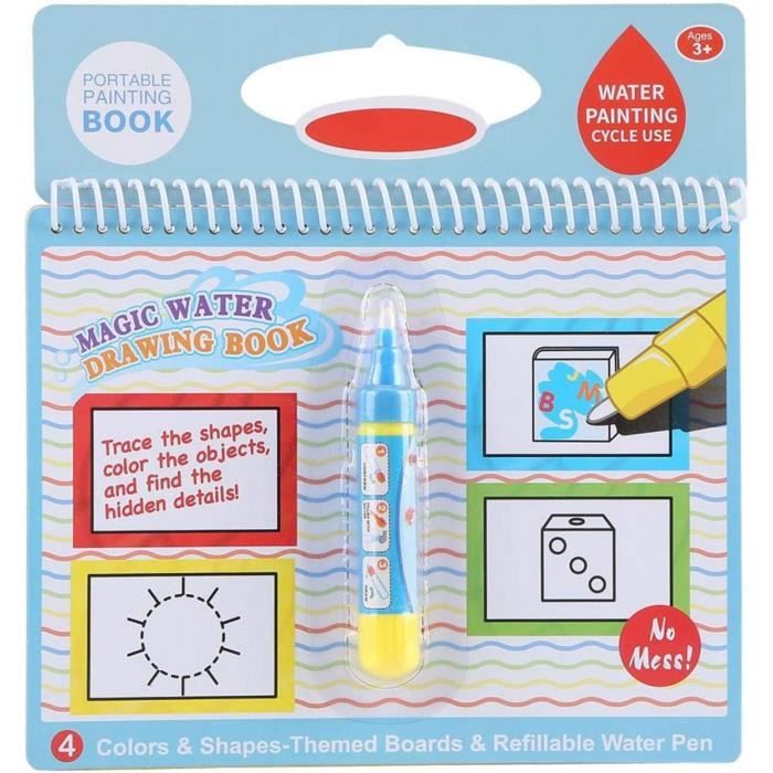 5 Pièces Livre de Dessin Magique de l'eau Livre de Coloriage de l'eau  Réutilisable avec Stylo ,style aléatoire,pour Enfants Éducatio - Cdiscount  Jeux - Jouets