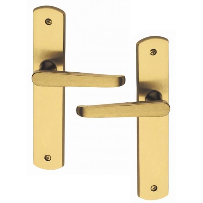 Poignée De Porte Intérieure LOUIS XV, Laiton, Classique, Sur Plaque