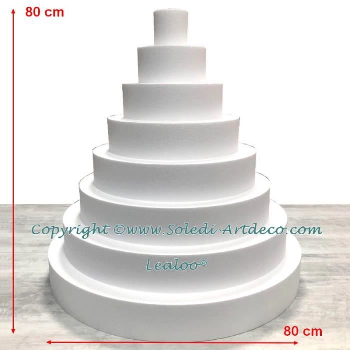 Piece Montee Wedding Cake Polystyrene Presentoir Styro Base Diam 80cm 8 Etages Haut Totale 80 Cm Unique Cdiscount Maison
