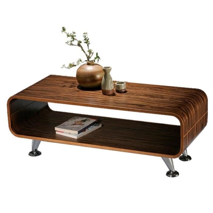 Table Basse Retro Zebre Fonce Parks Bois Marron Couleur