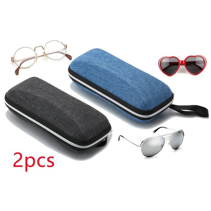 Étui à Lunettes,Cas Lunettes de Lecture Rigide,Protection pour Sac à Fermeture éclair,Portable Boitier Lunettes de Myope Sac,2pcs