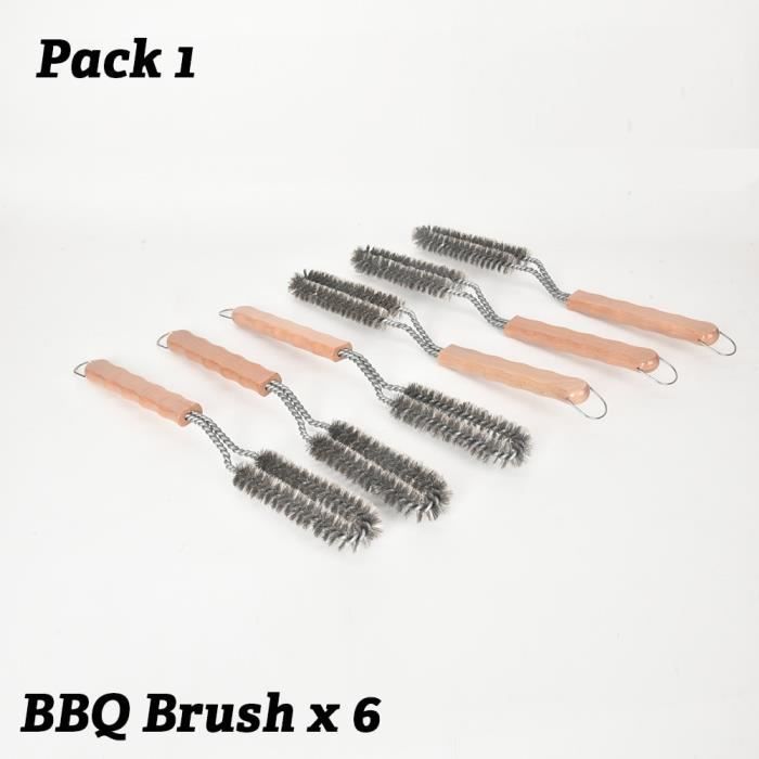 Brosse Grattoir Pour Four à Pizza Et Barbecue - 3 Têtes En Acier Inoxydable - Longueur 44 Cm - Nettoyage Efficace Des Grilles Et Surfaces
