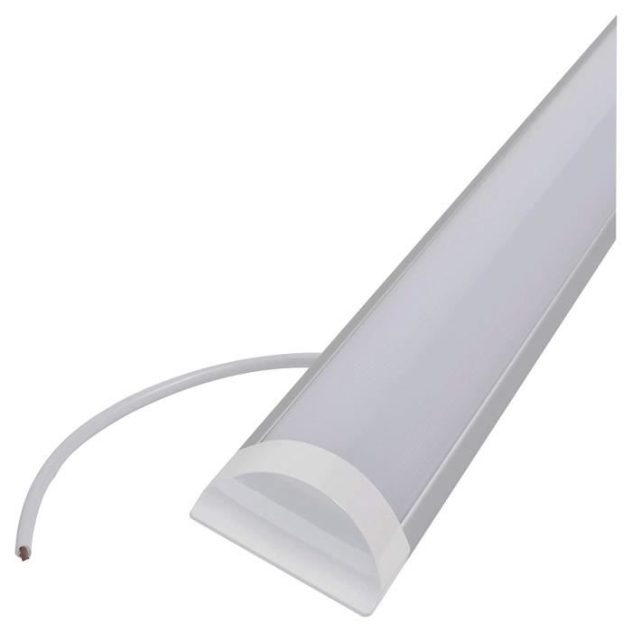 LEDUS LED Réglette Plafonnier 18W blanc naturel 60cm LED éclairage pour un usage commercial ou résidentiel. Large tube de lumière à profil bas 2ft 4000-4500 Kevin 