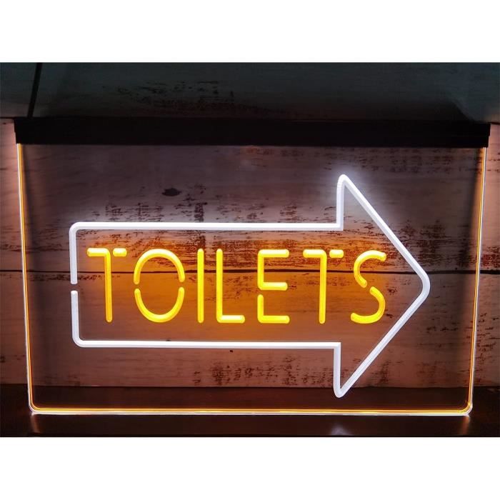 Neon Lights Signs Toilettes Arrow Washroom Led Neon Sign, Plug Powered