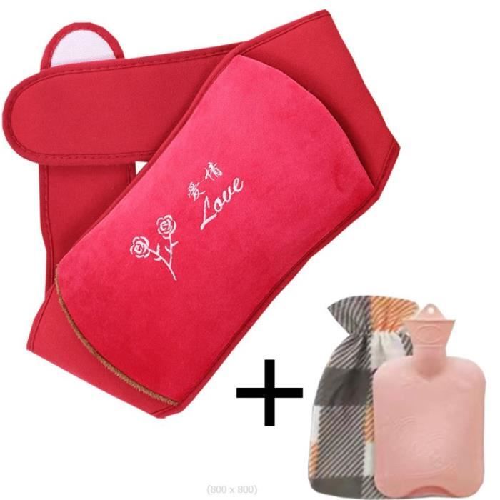 Bouillotte ventre regle, sac d'eau chaude en caoutchouc avec 2 pack de  couverture en peluche, ( rouge ) - Cdiscount Santé - Mieux vivre