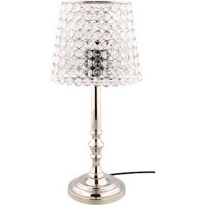 ampoule non incluse style baroque lampe de chevet lampe de table 1 ampoule Armature en metal couleur chrome 1xE14 40W 220-240V Lampe à poser excl Abat-jour en tissu couleur noir