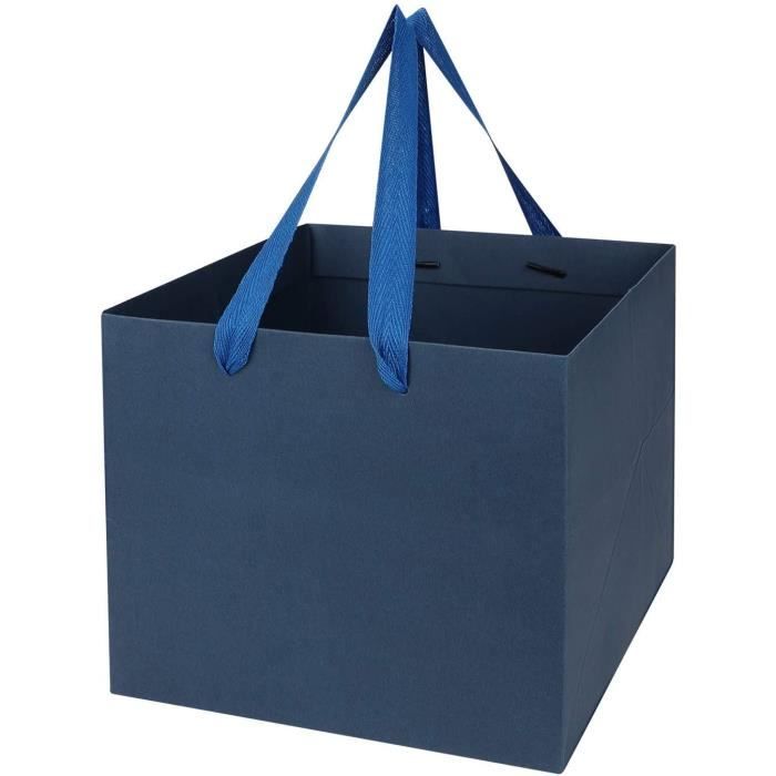 5Pcs Grand Sac Cadeau en Papier Kraft Carré Sachets Emballage avec