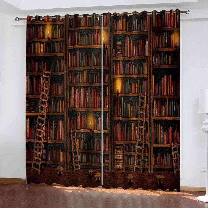 Rideau Coulissant Photo Imprimée Sur Mesure - Bibliothèque Ou Bureau - Blanc - Neuf