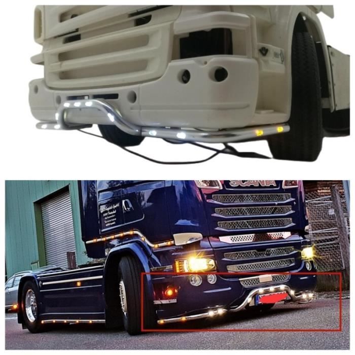 Barre de lumière de pare chocs avant LED CNC, accessoires de voiture améliorés pour tracteur camion remorque