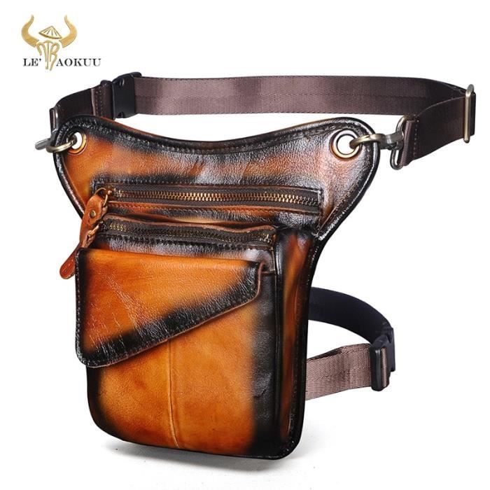 Sac banane Sac bandouli re Vintage pais en cuir v ritable pour