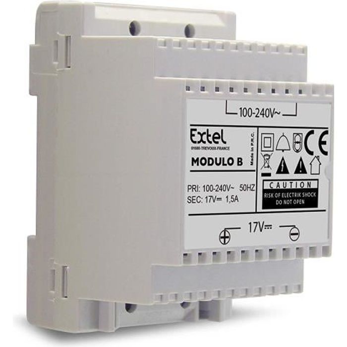 Extel - Transformateur modulaire Modulo pour Visiophone 17 V - pour tableau électrique