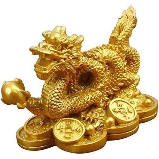 BRABUD Statue poisson d'argent en résine avec vagues Feng Shui Richesse Carpe Bonne Fortune Figurine porte-bonheur Décoration de maison bureau magasin TQGJBS90