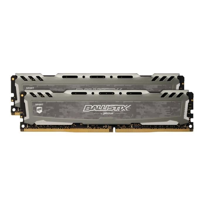 BALLISTIX  - M&eacute;moire PC RAM - Unbuffered DDR4 - 16 Go (2X8 Go) - 3200MHz - CAS 16 (BLS2K8G4D32AESBK) 