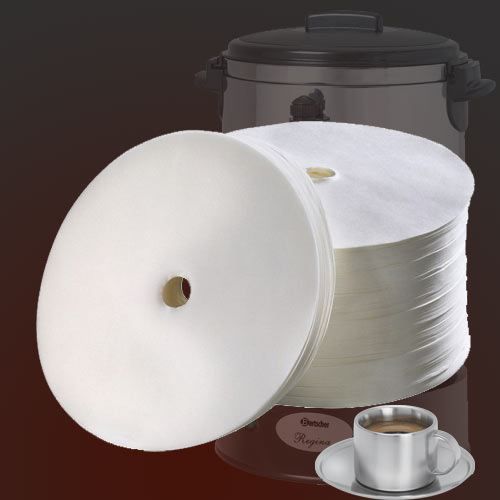 Filtres Papier Ronds 245 mm - Boîte de 1000 - Bartscher - Blanc - Pour Percolateur à Café 90 tasses