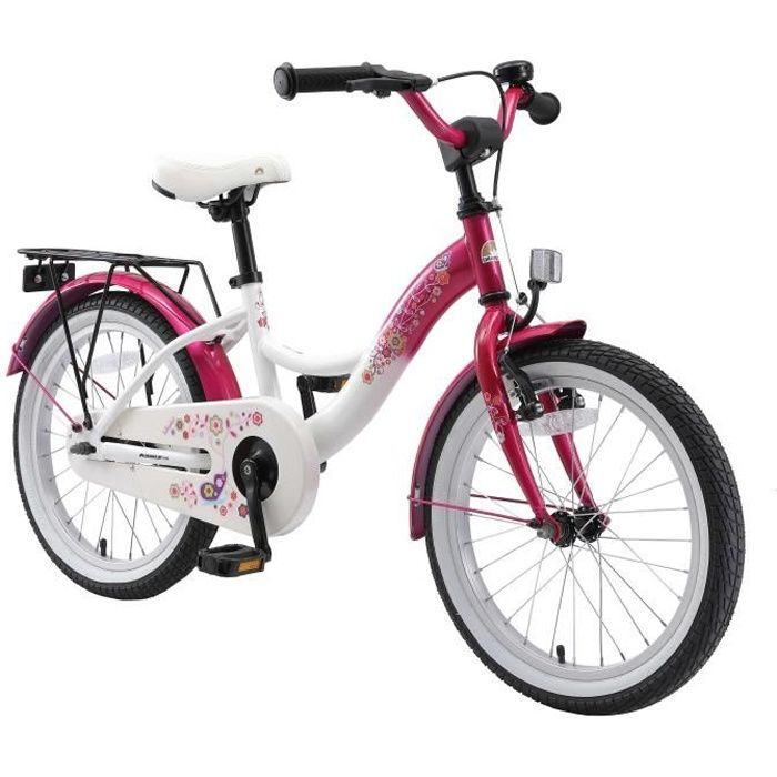 BIKESTAR velo enfant de 5 ans 18 pouces Classic Rose Blanc Cdiscount Sport