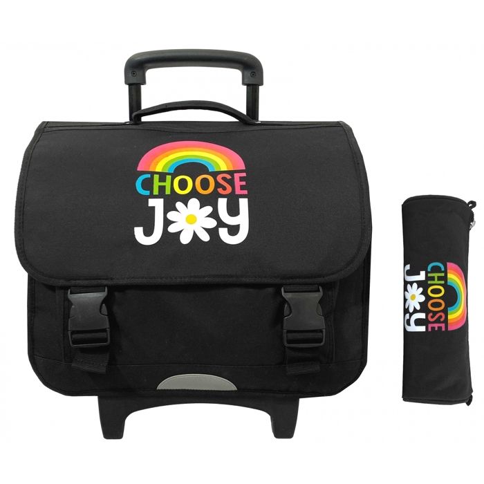 Cartable Scolaire roulettes et trousse offerte Cactus CHOOSE JOY