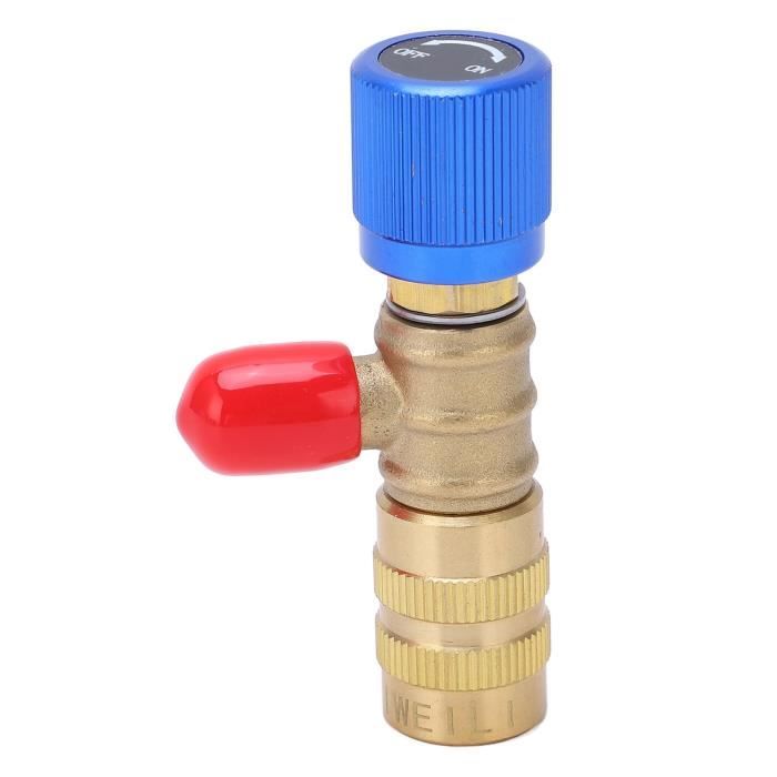 Raccord Climatisation Adaptateur Sécurité R410A 1/4" SAE Mâle Vers 5/16" SAE Femelle | Pour Climatisation Et Réfrigération | Outil Professionnel Connexion Tuyau Charge