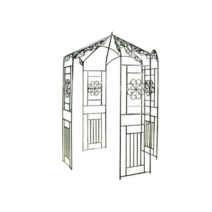 CLP Arche à rosiers rond avec pavillon, en fer avec un revêtement par poudrage, Diamètre Ø 160 cm, hauteur: 260 cm, très stable26...