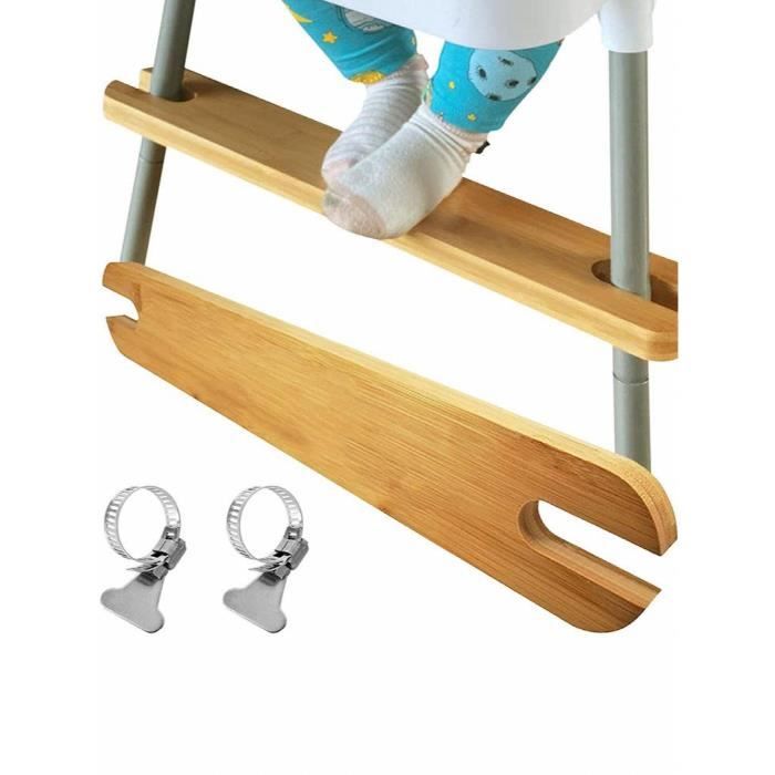 Repose-Pieds Réglable En Bambou Pour Chaise Haute IKEA Antilop - Confort Bébé, Anti-Dérapant, Facile à Installer