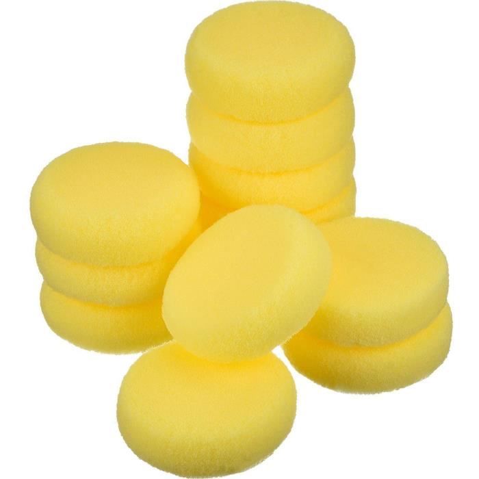 30 Pièces Éponges Rondes Peinture Jaunes – Éponges Artisanat Aquarelle, Poterie, Maquillage, Vaisselle, Polissage, Lot Multi-Usages