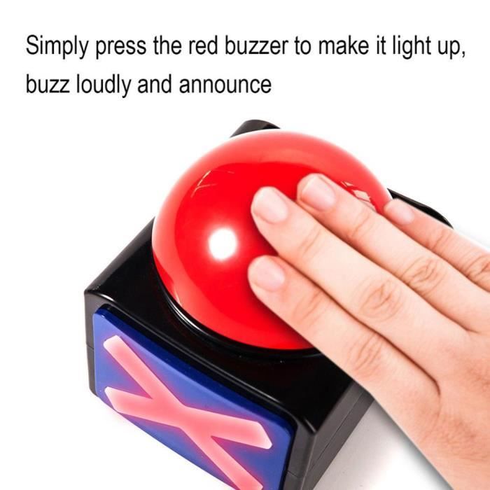 BUYVIKAY Jeu à Buzzers Lumineux Avec Son - 2 Buzzers Pour Quiz, Jeux Familiaux Ou Cours