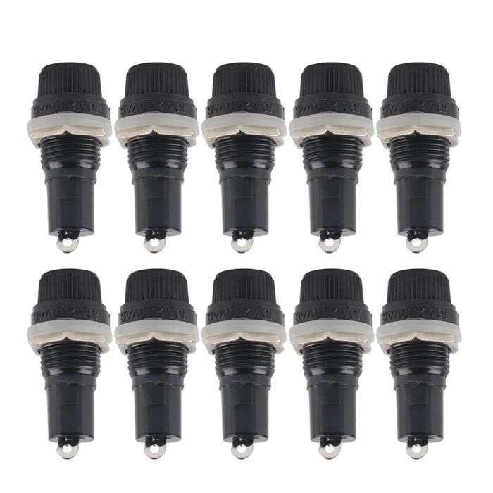 EBTOOLS Lot De 5 Porte-Fusibles à Montage Sur Panneau 6x30mm - 15A 250V Avec Capuchon à Vis