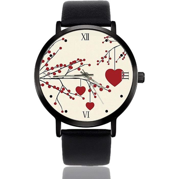 Montre Analogique étanche Style Anime Minimaliste - Design Croquis Noir Et Blanc, Pour Homme Et Femme