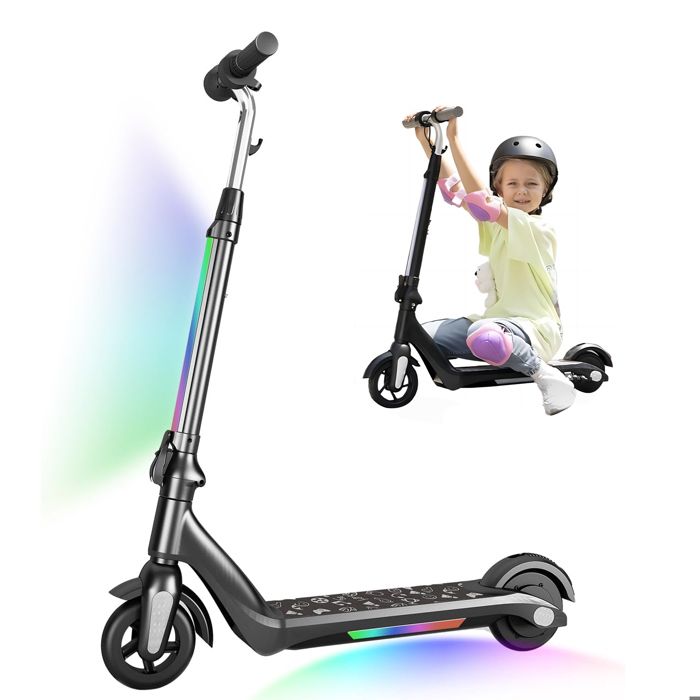 Trottinette Musicale Enfant MV Sports - Motif Requin, Lumières LED, Chanson Baby Shark - 5