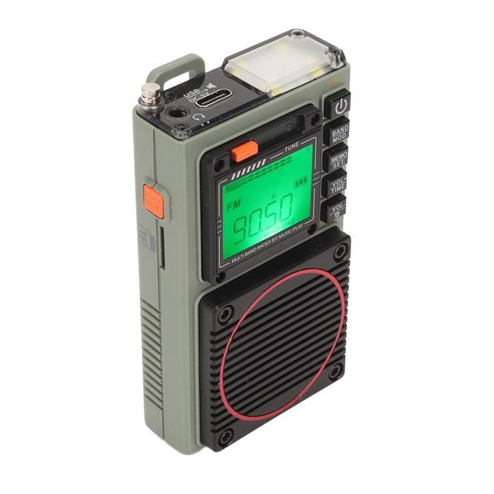 Radio Portable Ondes Courtes FM MW SW WB NOAA - Format Poche Carte TF