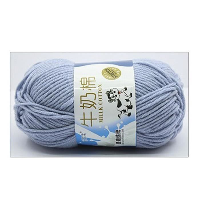 Fil à Tricoter Coton/Laine 350g - Cône Argenté/Gris - 54% Coton, 460m/100g