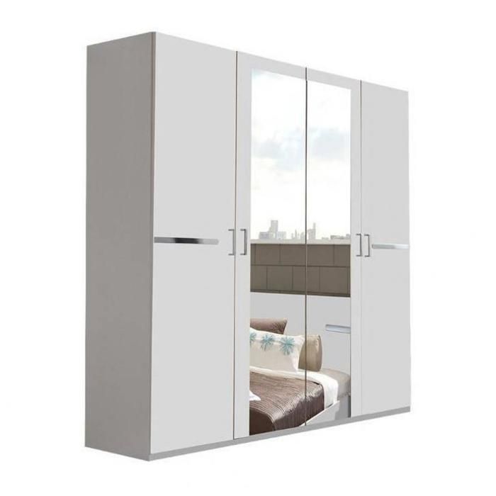 Armoire Penderie 4 Portes 2 Miroirs Caramella Largeur 180 Decor