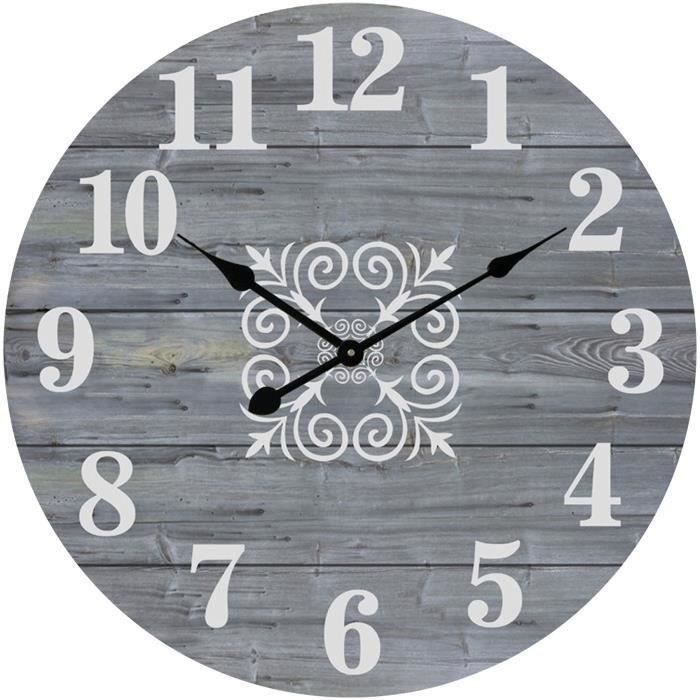 KATIME Pendule silencieuse 30 cm bois MDF