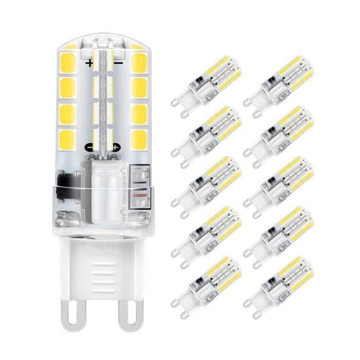 Ampoule G9 LED - 4W Equivalent 35W G9 Halogène, 420LM, Mini Lampe, Blanc  Froid 6000K, Sans Scintillement, AC220-240V, Lot de 5 - Cdiscount Maison