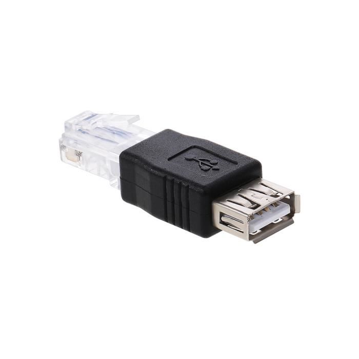 Adaptateur USB vers RJ45 Adaptateur USB 2.0 femelle vers Ethernet RJ45  mâle-6_Regisi - Cdiscount Informatique