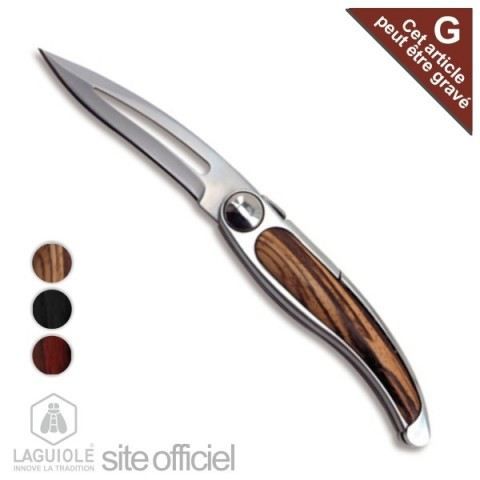 Couteau Design manche bois clair exotique 22 cm