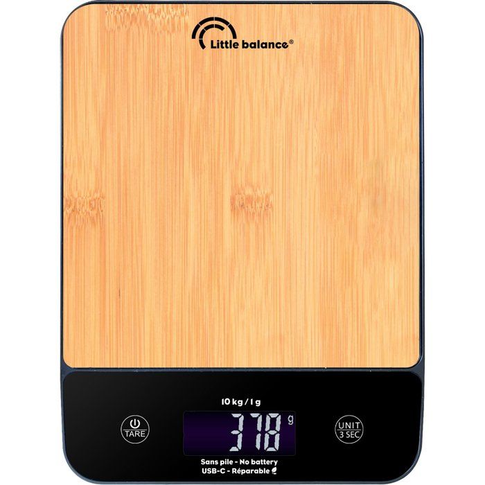 Balance de cuisine - LITTLE BALANCE - 8712 - Happy Genius 10 - USB - Sans pile - Bois naturel
