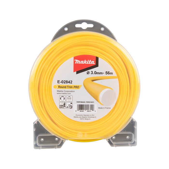 Makita E-02842 Filo Decespugliatore Rotondo 3,0 Mm X 56 M - Ricambio Originale Per Tagliaerba E Decespugliatori