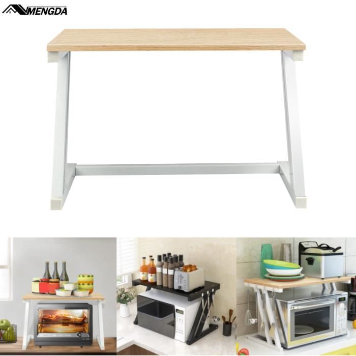 MENGDA Étagère à Micro-Ondes à 2 Couches Support à Micro-Ondes étagère de Cuisine Etagere Rangement Cuisine cuiseur à Riz Assiettes