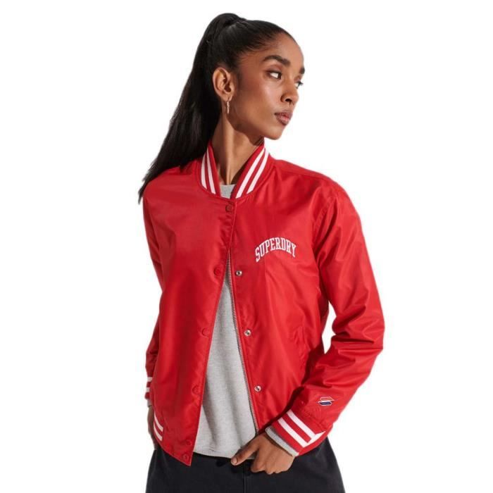Superdry Classic Varsity Baseball JKT Veste Risk Rouge Femme Risk red Cdiscount Pret a Porter